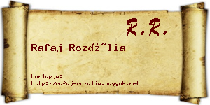Rafaj Rozália névjegykártya